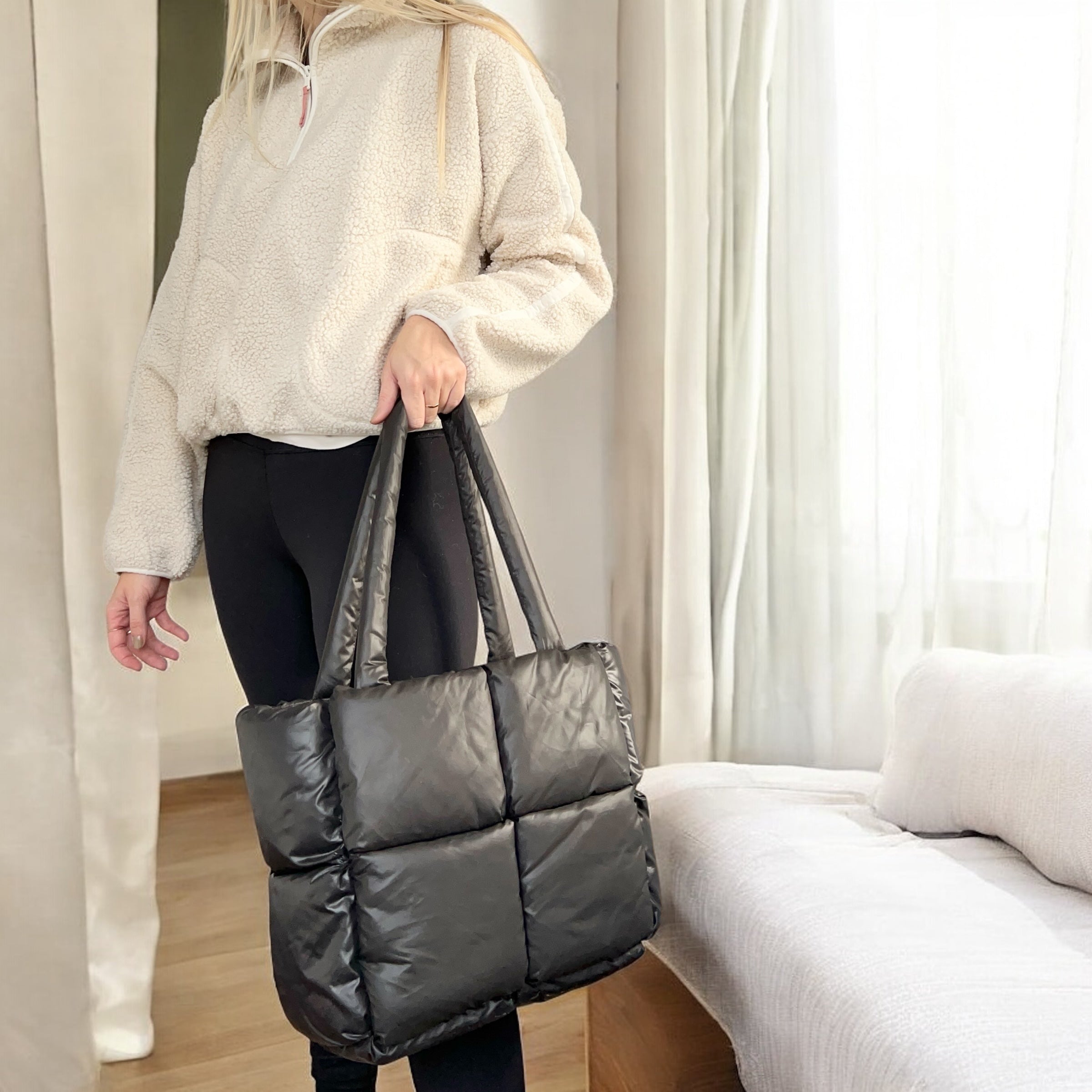 Elia Quilted Puffer Tote Bag
