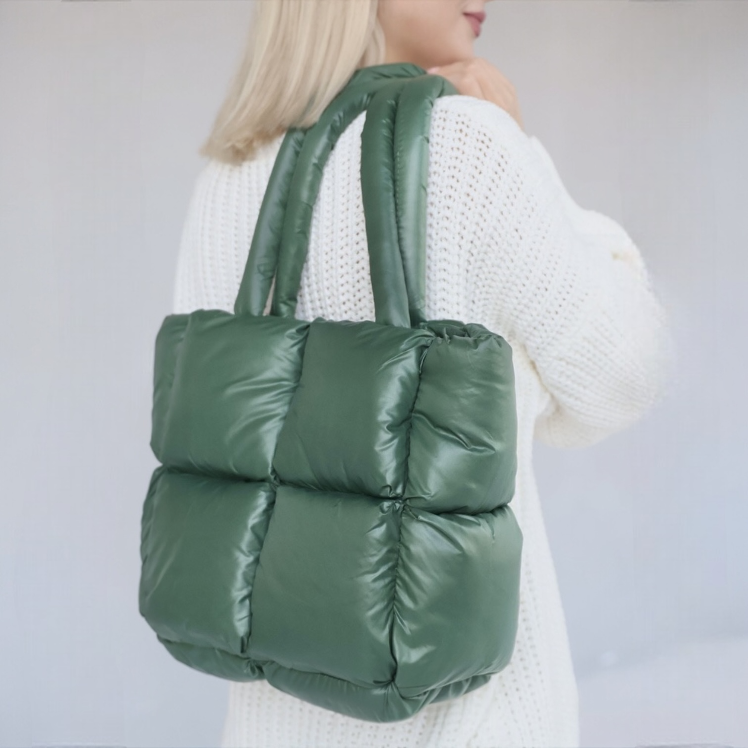 Elia Quilted Puffer Tote Bag