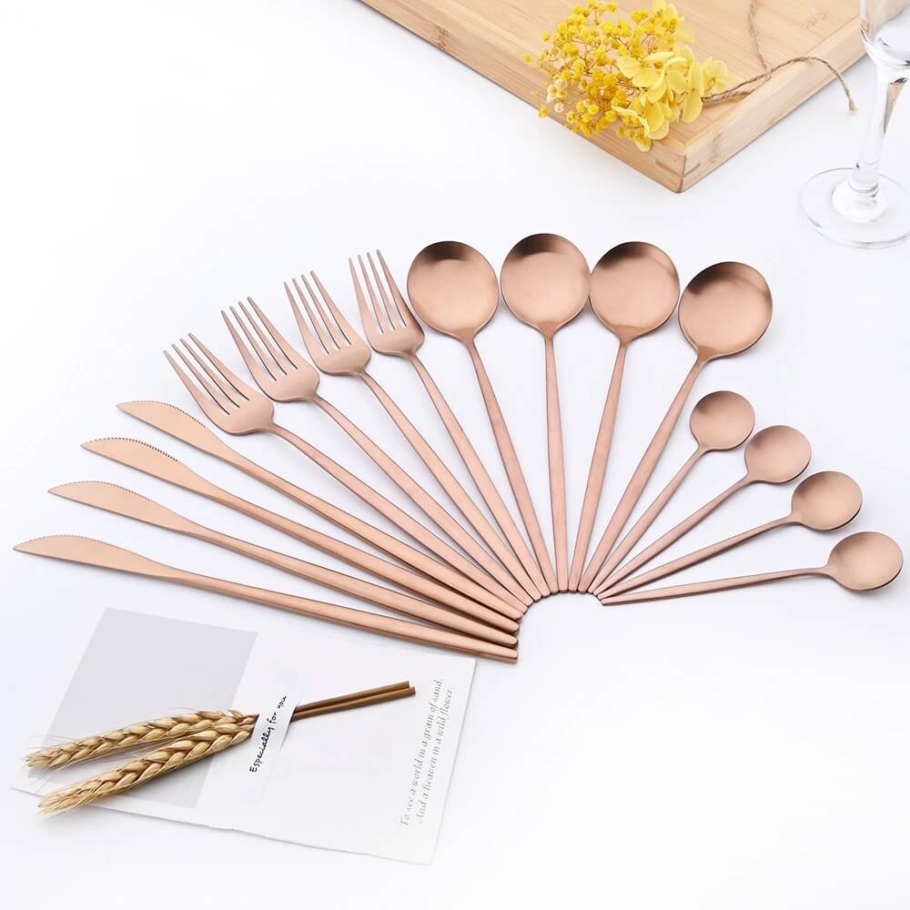 Modern Rose Flatware Set - 24 Piece