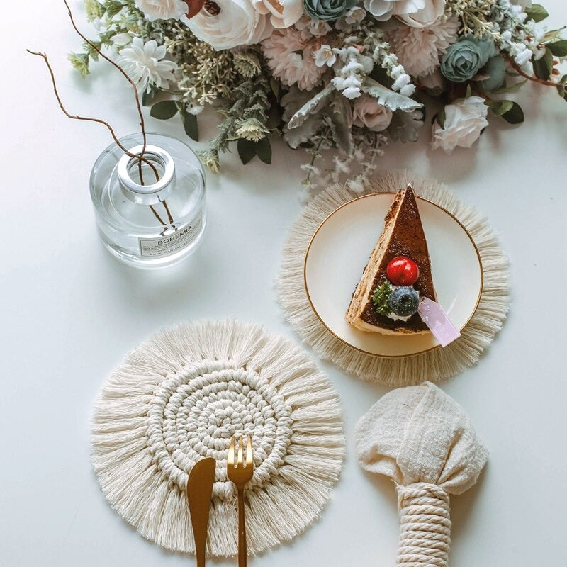 Handmade Macrame Coasters 3x Bundle