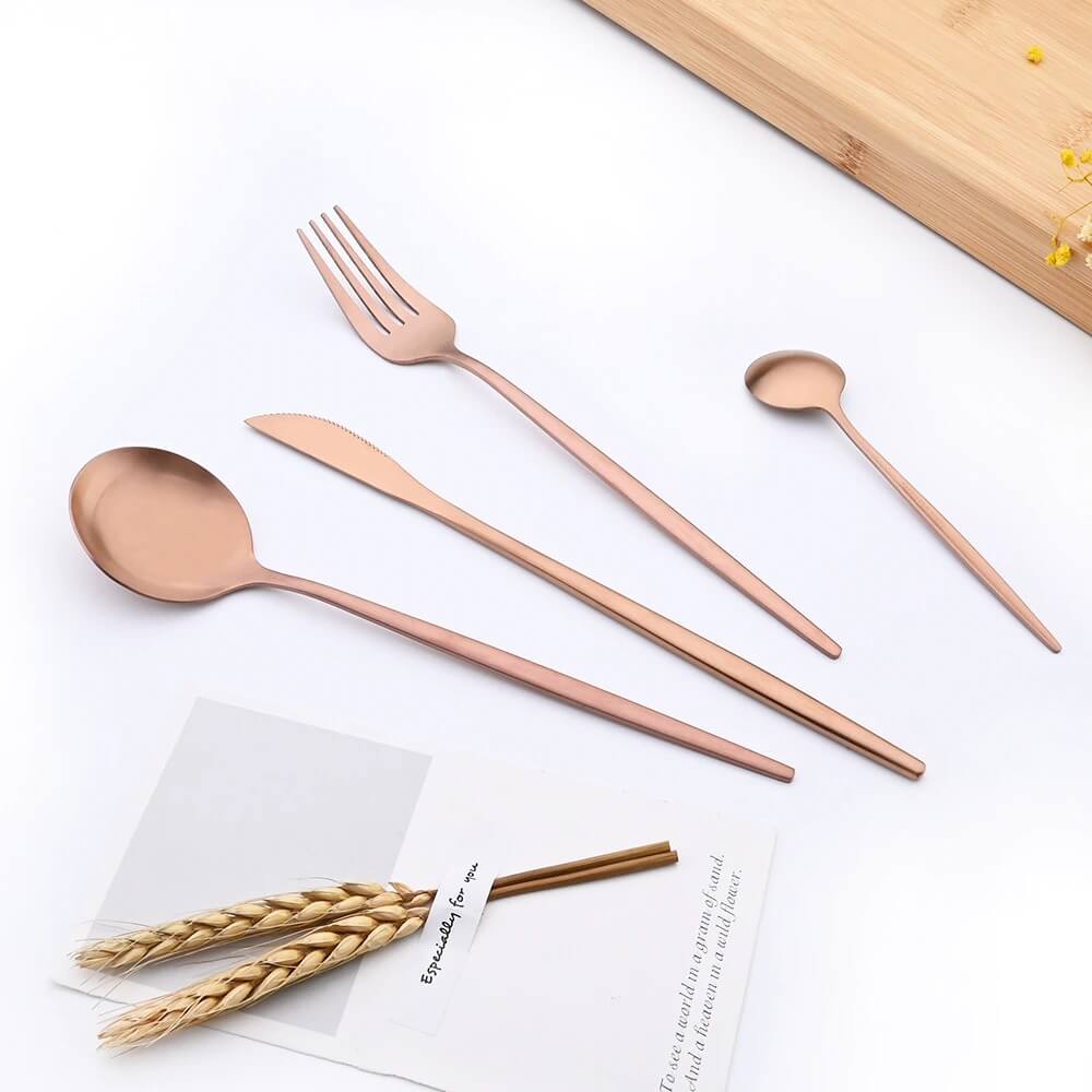 Modern Rose Flatware Set - 24 Piece